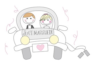 just married cartoon