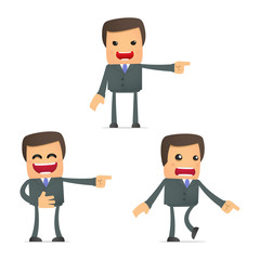 set of funny cartoon businessman