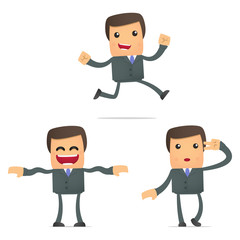 set of funny cartoon businessman