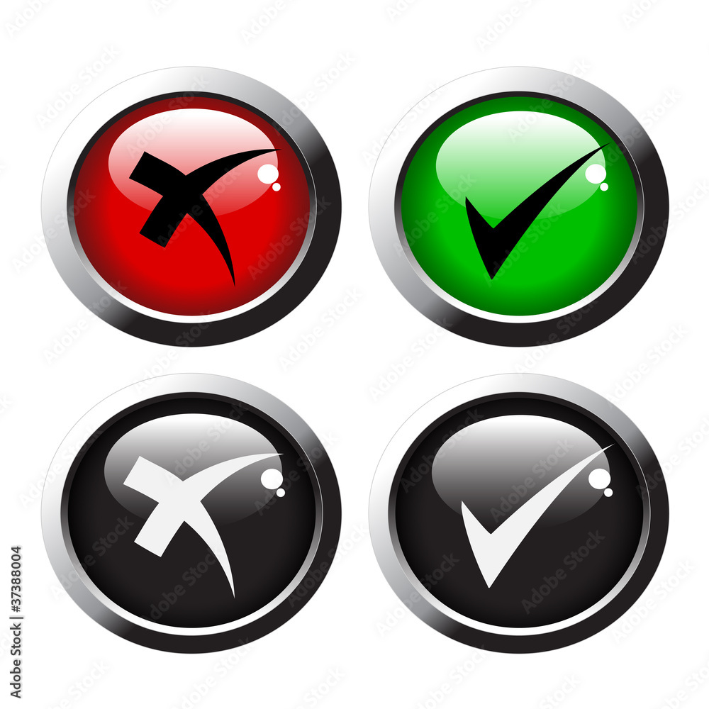 Poster vector check mark buttons