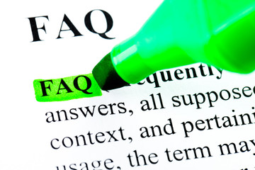 FAQ definition highlighted in green