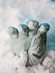 Buried alive. Help. Help me. One glove in snowdrift - 37388252