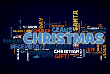 Christmas concept in word tag cloud on white