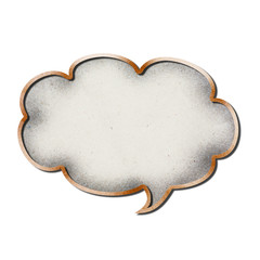 Cardboard speech bubbles on white background