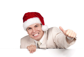 Portrait of man in santa hat