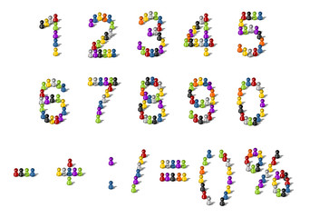 Zahlen und Rechenzeichen als Spielfiguren