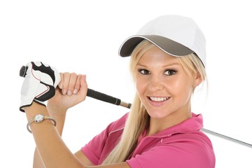 Lovely Blond Golf Woman