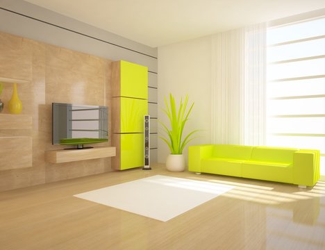 green interior in the home