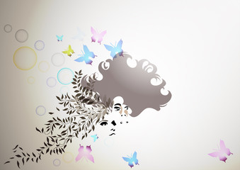 vector - two ladies with crazy hair