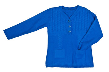 blue knitted sweater