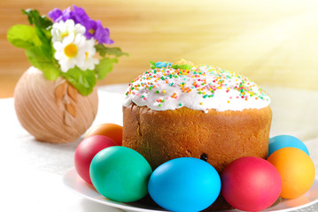 Easter eggs and cake