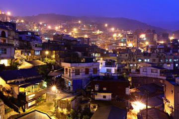 chiu fen village at night, in Taiwan