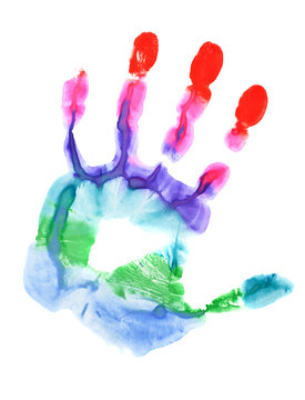 Colored hand print