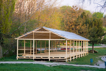 Wood home.