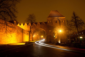 Night scene with Teutonic castle in Toruń,Poland - obrazy, fototapety, plakaty