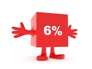 6 Percent discount happy figure