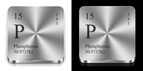 Phosphorus, two metal web buttons