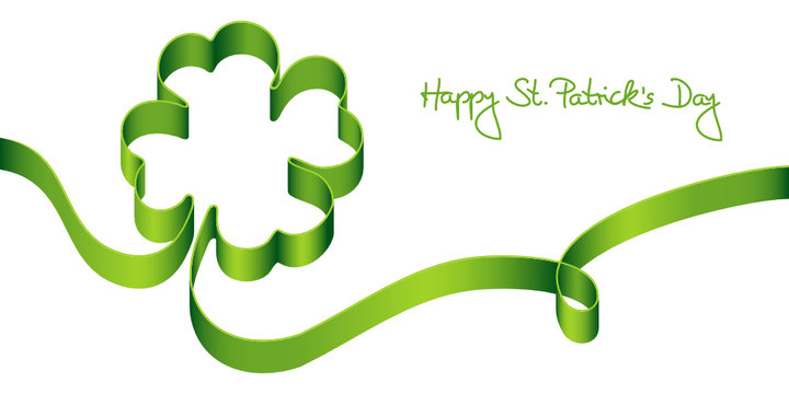 Green Bow Clover-Leaf "Happy St. Patrick´s Day"