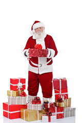 Santa Claus with many presents