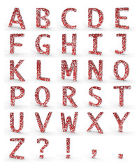 Festliche Weihnachtsschrift rot ABC