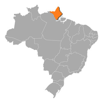 Map of Brazil, Amapá highlighted
