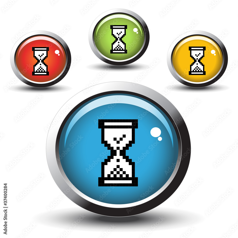 Poster vector web buttons - wait