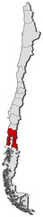 Map of Chile, Los Lagos highlighted