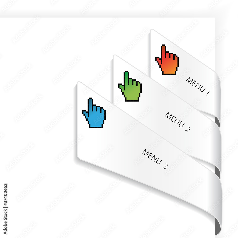 Poster vector navigation with cursor of hand