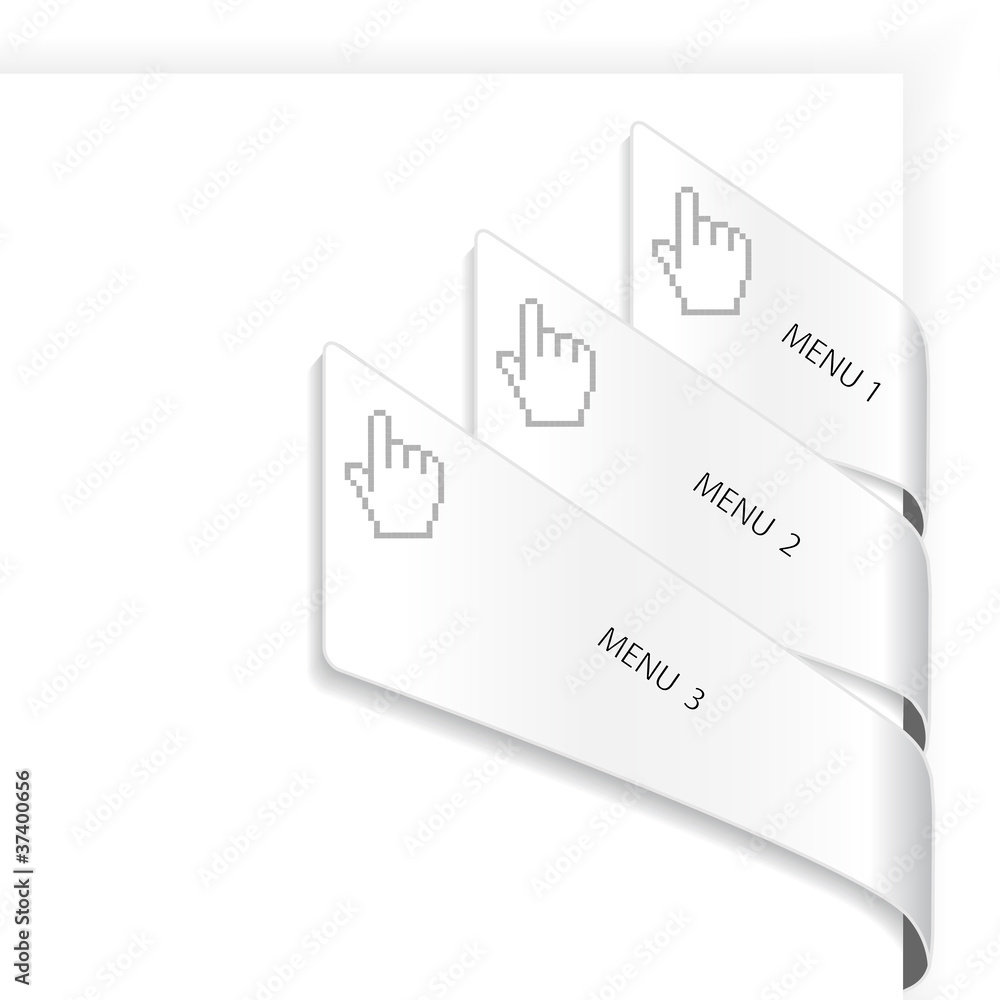 Poster vector navigation with cursor of hand