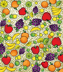 Fruit pattern, vector illustration