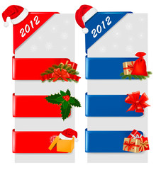 Set of winter color christmas signs. Vector illustration