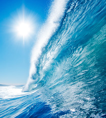 Obraz premium Błękitna fala oceaniczna