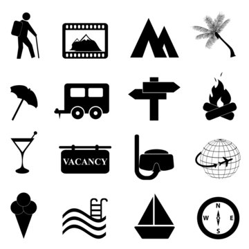 Leisure and recreation icon set