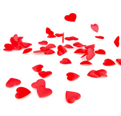 Red hearts confetti