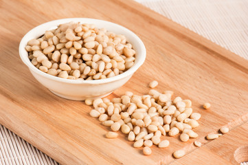 pine nuts in bowl