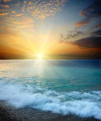 Crédence de cuisine en verre imprimé Mer / coucher de soleil Coucher de soleil sur la mer