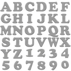 Liquid Metal Alphabet set