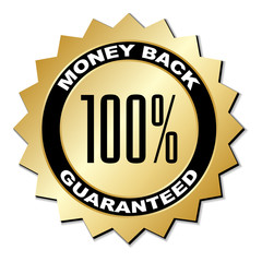 vector money back guaranteed label