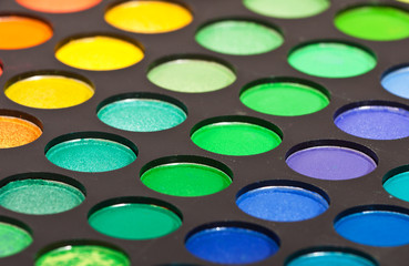 photo of set of multicolored eyeshadows