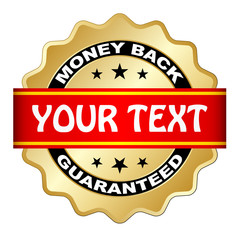 vector money back guaranteed label