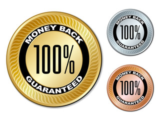 vector money back guaranteed labels