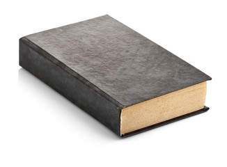 old book with blank cover isolated on white background