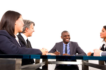 multi-ethnic team during a meeting