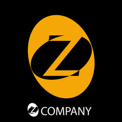 Black Oval Logo initial letter Z # Vector