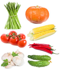 set with vegetables