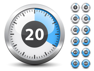 Vector timer - easy change time every one minute - obrazy, fototapety, plakaty
