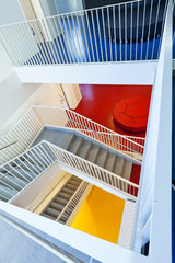 modern school, staircase