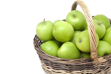 basket with green apples