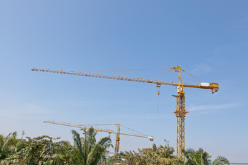 crane and construction site