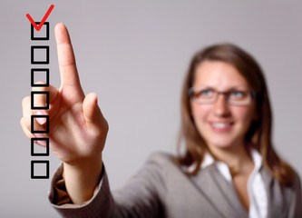 Check list with red mark